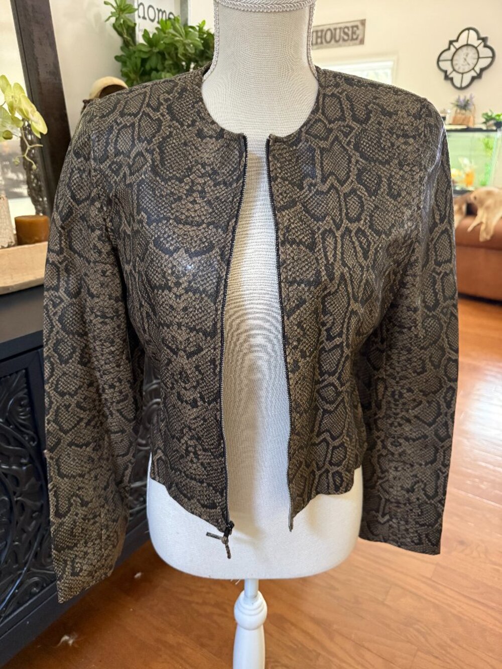 Snake Skin Faux Leather Jacket